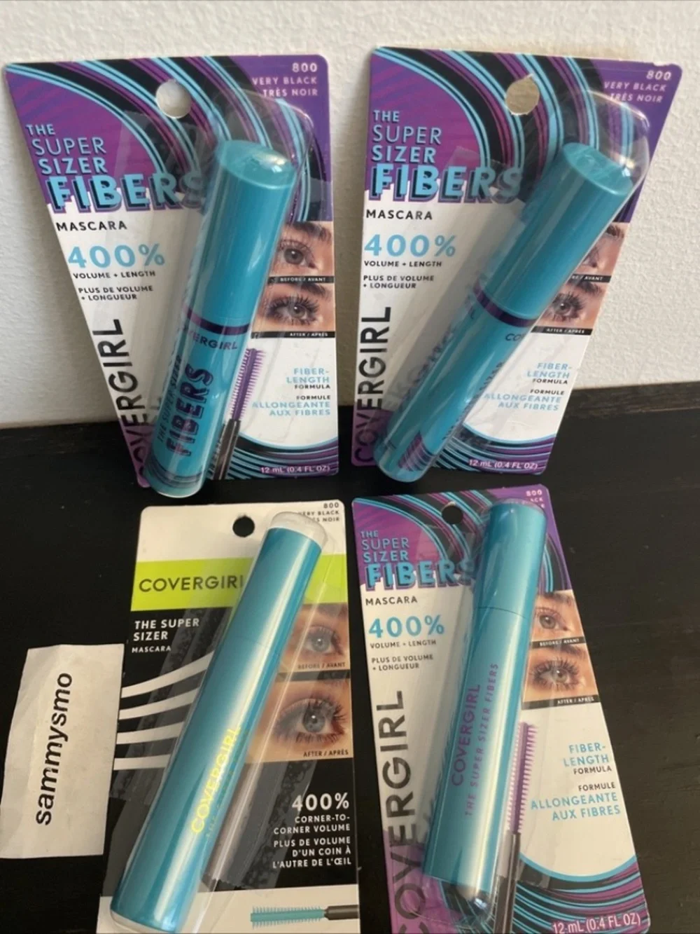 Covergirl The Super Sizer Fibers Mascara 800 Very Black x4
